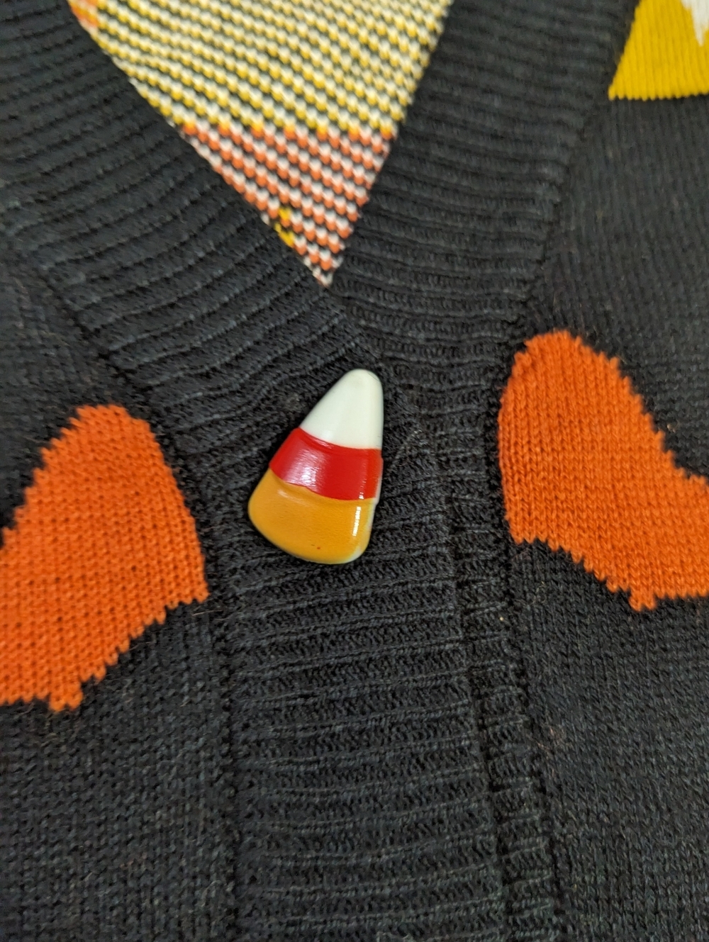 NWT! Her Universe X Disney Halloween Icons Striped Candy Corn Cardigan Sweater S - Picture 3 of 13